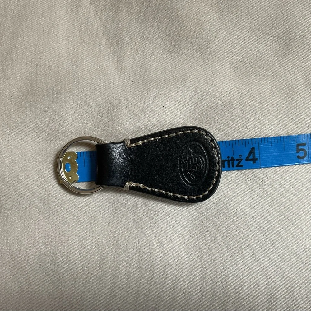Dooney & Bourke Black Leather Key Ring Key Fob